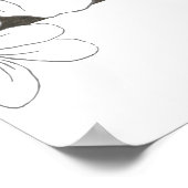 ワイルドフラワー結婚ズスケッチの歓迎サイン ポスター (角)