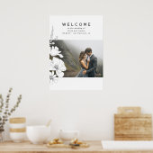 ワイルドフラワー結婚ズスケッチの歓迎サイン ポスター (キッチン)