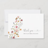 ワイルドフラワー結婚ズフラットサンキューカード サンキューカード (正面)