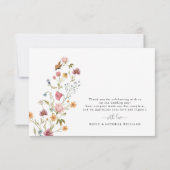 ワイルドフラワー結婚ズフラットサンキューカード サンキューカード (裏面)