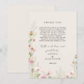 ワイルドフラワー結婚ズフラットサンキューカード サンキューカード (正面/裏面)