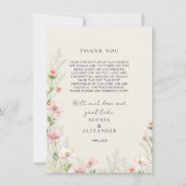 ワイルドフラワー結婚ズフラットサンキューカード サンキューカード (正面)