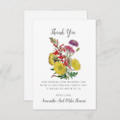 ワイルドフラワー結婚ズフラットサンキューカード サンキューカード (正面/裏面)