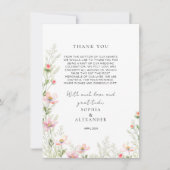 ワイルドフラワー結婚ズフラットサンキューカード サンキューカード (正面)