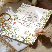 ワイルドフラワー結婚ズボホカントリーフローラ結婚ズ 招待状