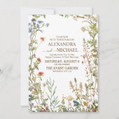 ワイルドフラワー結婚ズボホカントリーフローラ結婚ズ 招待状 (正面)
