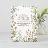 ワイルドフラワー結婚ズボホカントリーフローラ結婚ズ 招待状 (スタンド正面)
