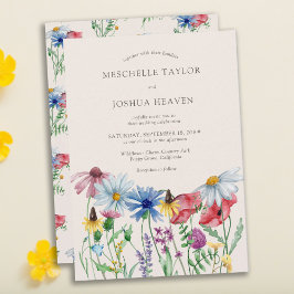 ワイルドフラワー結婚ズボホカントリーフローラ 招待状