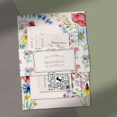 ワイルドフラワー結婚ズポピーデイジーコーンフラワーフローラ 招待状ベリーバンド