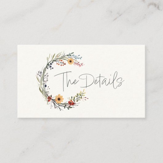 ワイルドフラワー結婚ズリースザ詳細 エンクロージャーカード (正面)