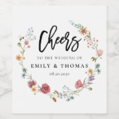 ワイルドフラワー結婚ズワインラベル ワインラベル (シングルラベル)