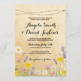 ワイルドフラワー結婚ズヴィンテージライトフローラ招待状 招待状
