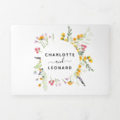 ワイルドフラワー結婚ズ写真三重招待状 三つ折り招待状 (カバー)