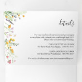 ワイルドフラワー結婚ズ写真三重招待状 三つ折り招待状 (内部最初)