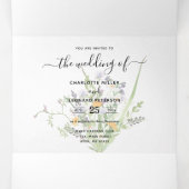 ワイルドフラワー結婚ズ写真三重招待状 三つ折り招待状 (内部中)