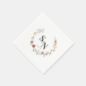 ワイルドフラワー結婚ズ婚約パーティ記念日 スタンダードカクテルナプキン (角)