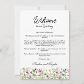 ワイルドフラワー結婚ズ歓迎バッグレターカード 招待状 (正面)