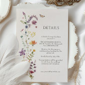 ワイルドフラワー結婚ズ詳細エンクロージャカード 招待状