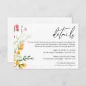 ワイルドフラワー結婚ズ詳細カード 招待状 (正面/裏面)