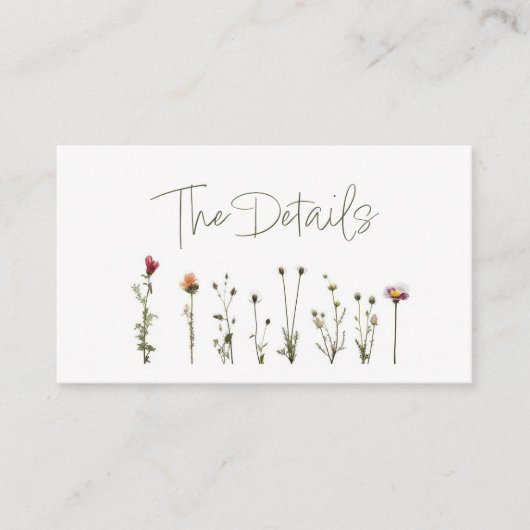ワイルドフラワー結婚ズ詳細 エンクロージャーカード (正面)