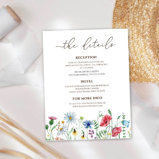 ワイルドフラワー結婚ズ詳細 エンクロージャーカード