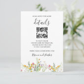 ワイルドフラワー結婚ズ詳細QRフォトインサートカード エンクロージャーカード (スタンド正面)