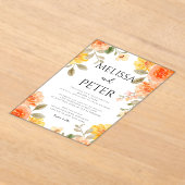 ワイルドフラワー結婚ズ アクリル招待状 (レイダウン)