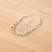 ワイルドフラワー結婚ズ アクリル招待状 (レイダウン)