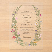 ワイルドフラワー結婚ズ アクリル招待状 (正面)