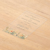 ワイルドフラワー結婚ズ アクリル招待状 (レイダウン)