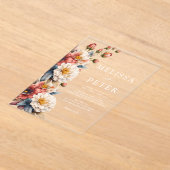 ワイルドフラワー結婚ズ アクリル招待状 (レイダウン)