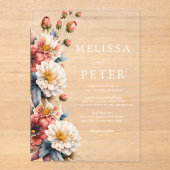 ワイルドフラワー結婚ズ アクリル招待状 (正面)