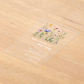 ワイルドフラワー結婚ズ アクリル招待状 (レイダウン)