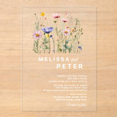 ワイルドフラワー結婚ズ アクリル招待状 (正面)