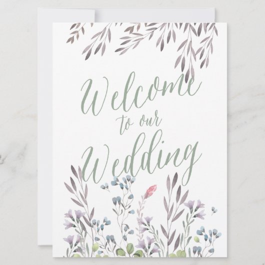 ワイルドフラワー結婚ズ – ウェルカムサイン 招待状 (裏面)