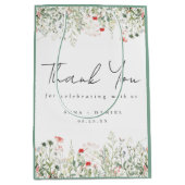 ワイルドフラワー結婚ズ・サンキュー ミディアムペーパーバッグ (正面)