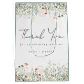 ワイルドフラワー結婚ズ・サンキュー ミディアムペーパーバッグ (裏面)