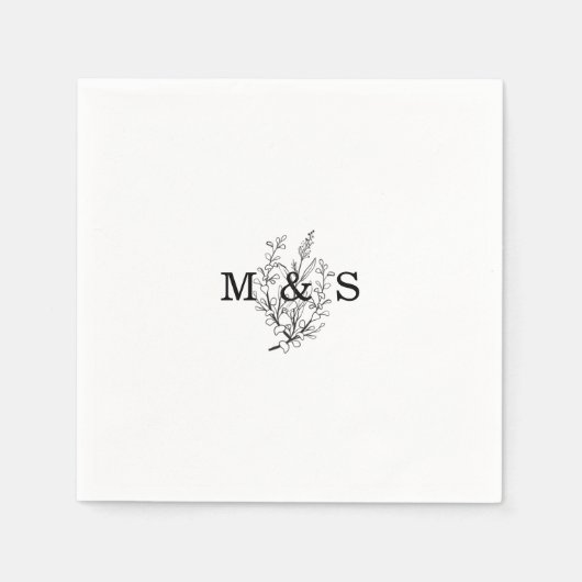 ワイルドフラワー結婚ズ スタンダードカクテルナプキン (正面)