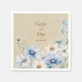 ワイルドフラワー結婚ズ スタンダードカクテルナプキン