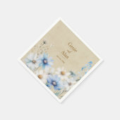 ワイルドフラワー結婚ズ スタンダードカクテルナプキン (角)