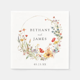 ワイルドフラワー結婚ズ スタンダードカクテルナプキン