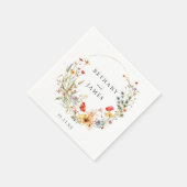 ワイルドフラワー結婚ズ スタンダードカクテルナプキン (角)