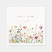 ワイルドフラワー結婚ズ スタンダードカクテルナプキン (正面)