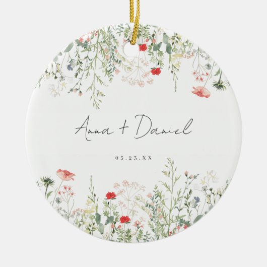 ワイルドフラワー結婚ズ セラミックオーナメント (正面)