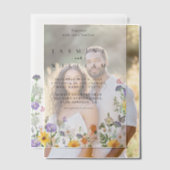ワイルドフラワー結婚ズ ベラム紙招待状 (オフセット (カップル))