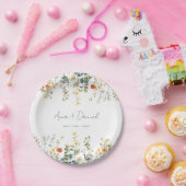 ワイルドフラワー結婚ズ ペーパープレート (パーティー)