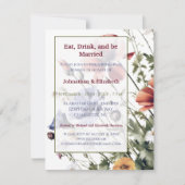 ワイルドフラワー結婚ズ・リハーサル・ディナー 招待状 (正面)