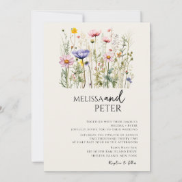 ワイルドフラワー結婚フォト 招待状
