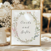 ワイルドフラワー結婚フローラの緑のカードとギフト ポスター