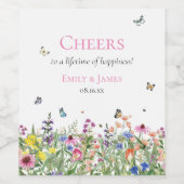 ワイルドフラワー結婚フローラ ワインラベル (シングルラベル)